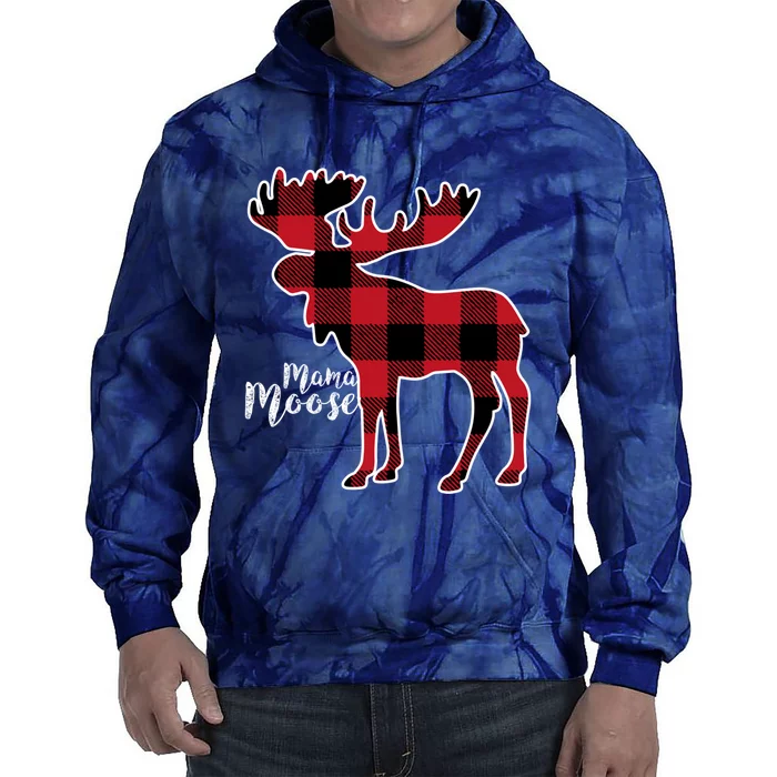 Mama Moose | Red Plaid Buffalo Matching Family Tie Dye Hoodie