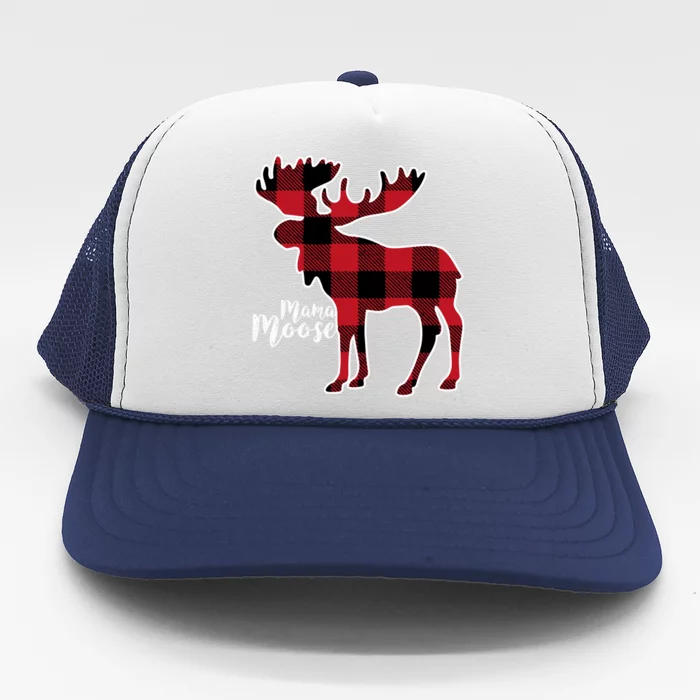 Mama Moose | Red Plaid Buffalo Matching Family Trucker Hat