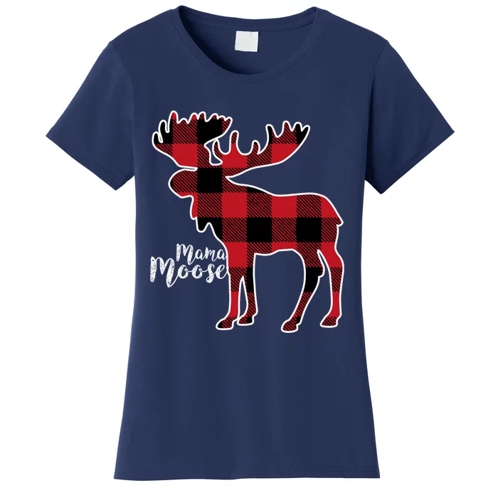 Mama Moose | Red Plaid Buffalo Matching Family Women's T-Shirt