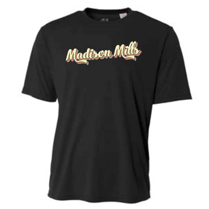 Madison Mills Retro Art Baseball Vintage Cooling Performance Crew T-Shirt