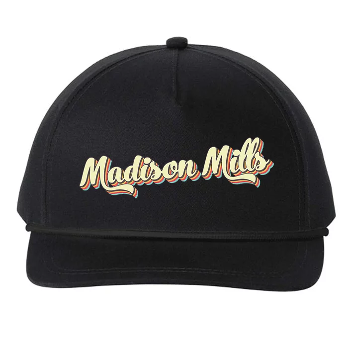 Madison Mills Retro Art Baseball Vintage Snapback Five-Panel Rope Hat