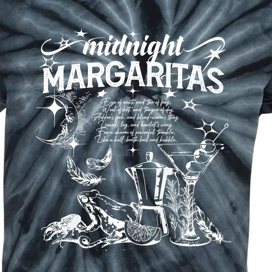 Midnight Margaritas Recipe Halloween Kids Tie-Dye T-Shirt