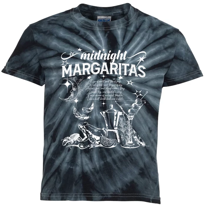 Midnight Margaritas Recipe Halloween Kids Tie-Dye T-Shirt