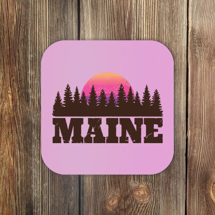 Maine Mn Retro Vintage Gift Women Coaster