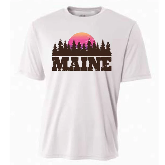 Maine Mn Retro Vintage Gift Women Cooling Performance Crew T-Shirt