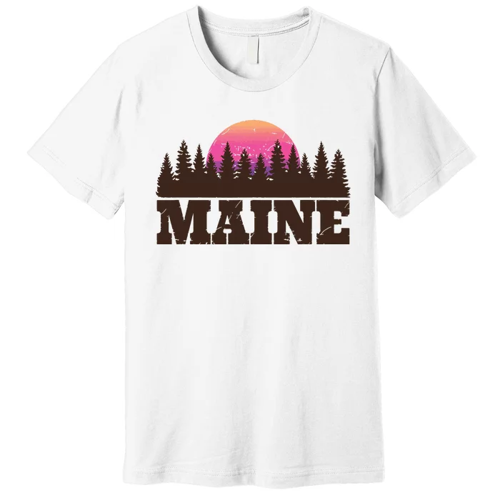 Maine Mn Retro Vintage Gift Women Premium T-Shirt