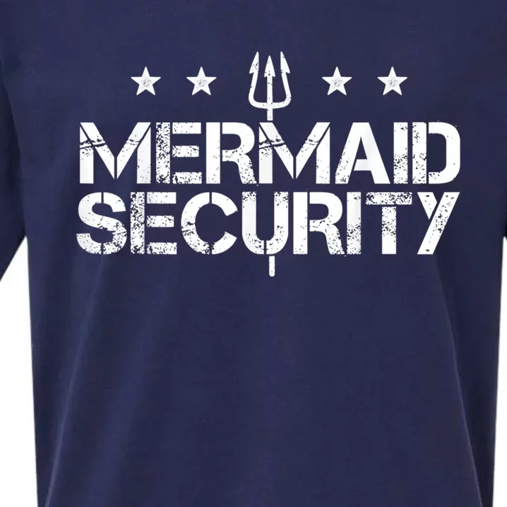 Merman Mermaid Security Funny Swimming Gift Sueded Cloud Jersey T-Shirt