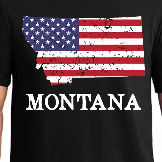 Montana Map State American Flag 4th Of July Pride 9015 Pajama Set