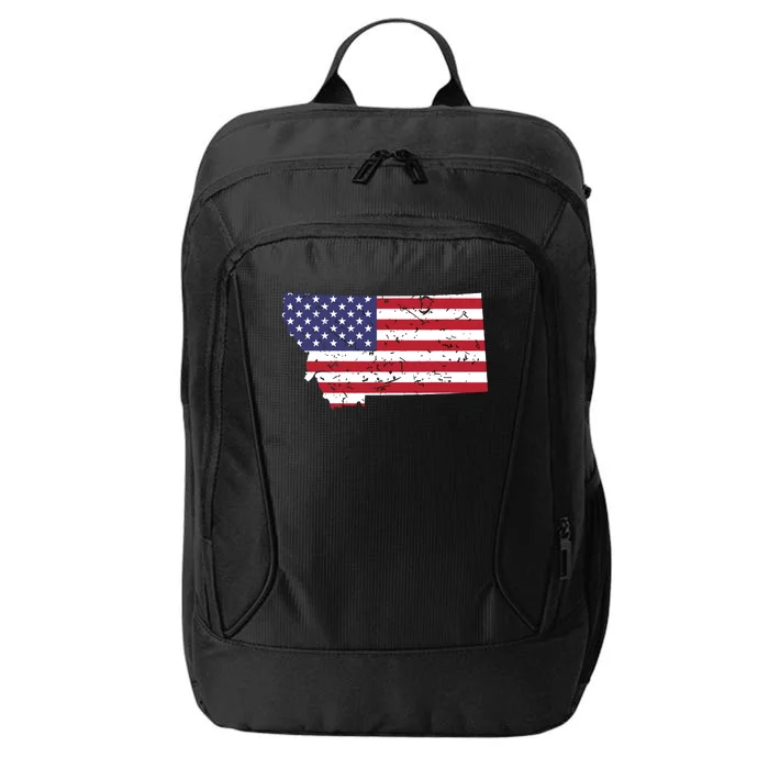 Montana Map State American Flag 4th City Backpack