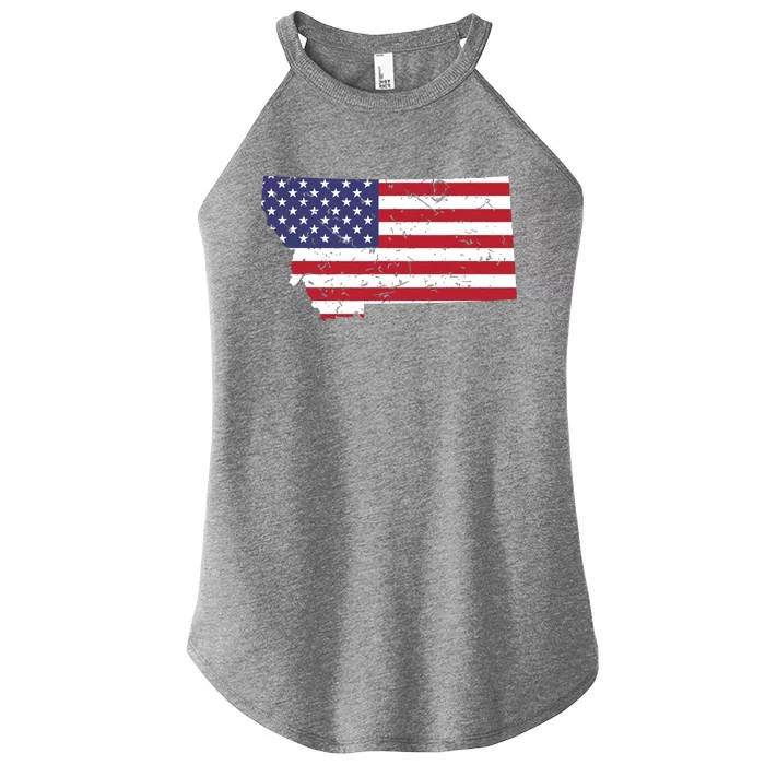 Montana Map State American Flag 4th Women’s Perfect Tri Rocker Tank