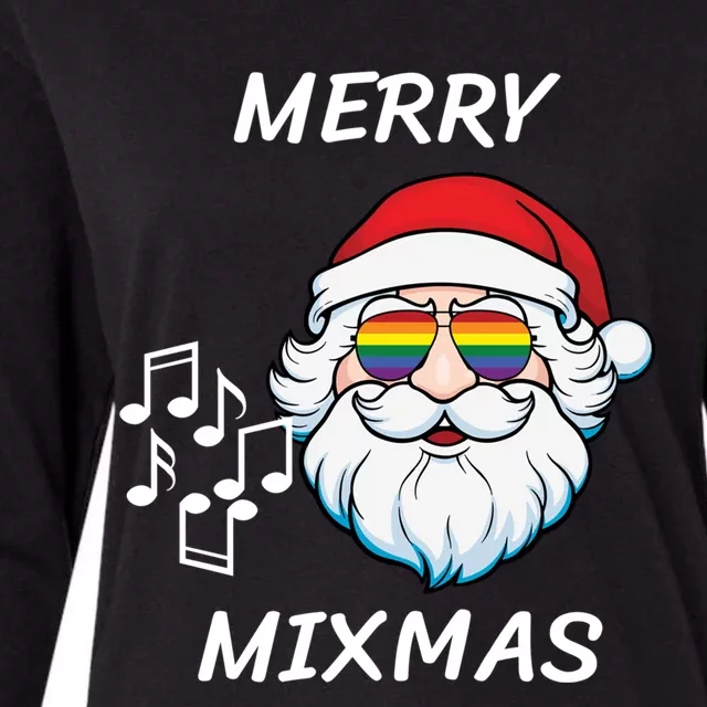 Merry Mixmas Santa Dj Christmas Holidays Xmas Music Lover Gift Womens Cotton Relaxed Long Sleeve T-Shirt