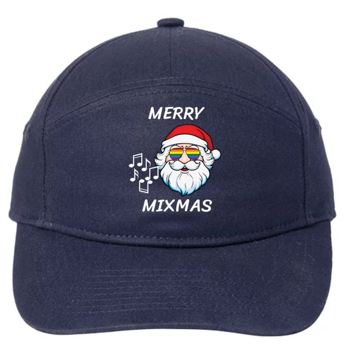 Merry Mixmas Santa Dj Christmas Holidays Xmas Music Lover Gift 7-Panel Snapback Hat