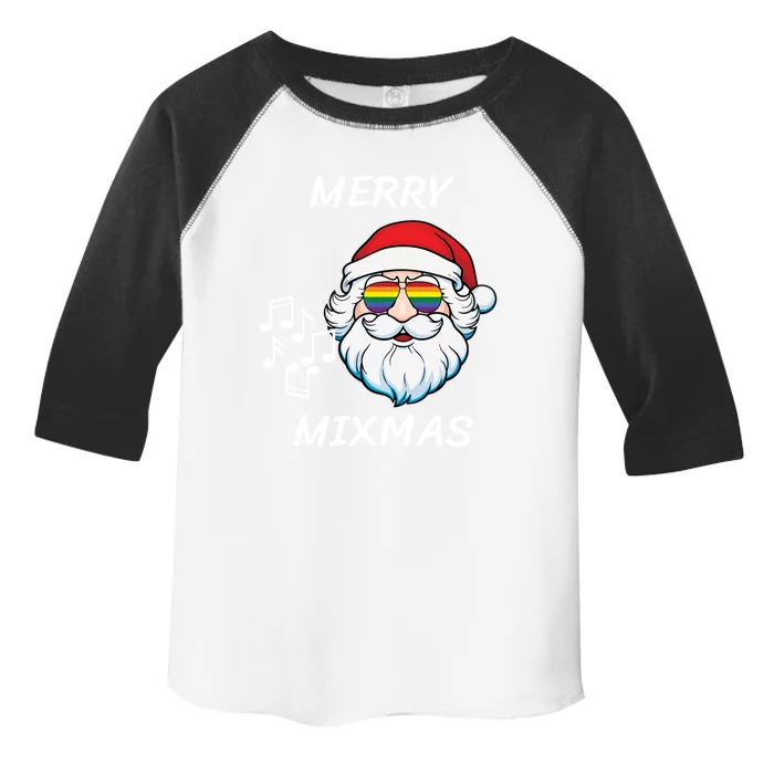 Merry Mixmas Santa Dj Christmas Holidays Xmas Music Lover Gift Toddler Fine Jersey T-Shirt