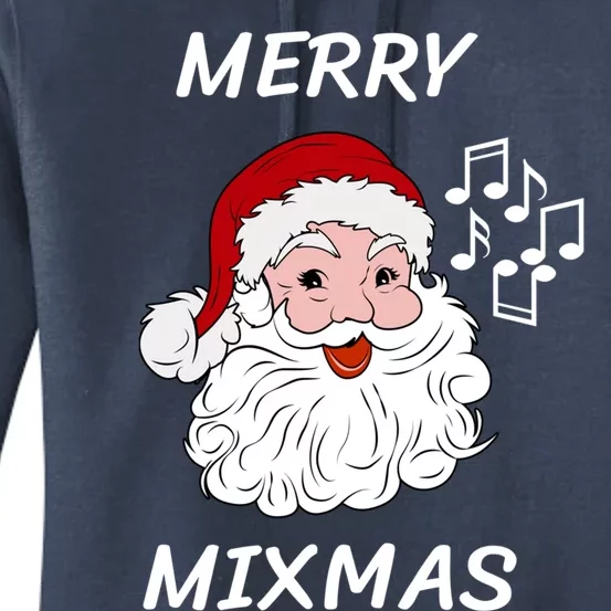 Merry Mixmas Santa Dj Christmas Holidays Xmas Music Lover Cute Gift Women's Pullover Hoodie