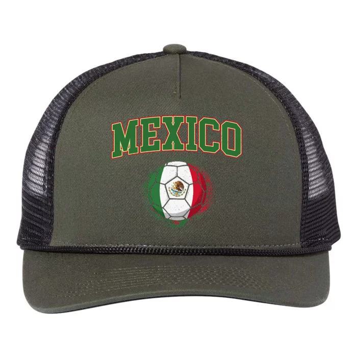 Mexico Mexican Soccer Tournament Game Retro Rope Trucker Hat Cap