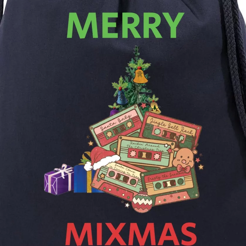 Merry Mixmas Santa Cassette Tape Christmas Xmas Music Lover Gift Drawstring Bag