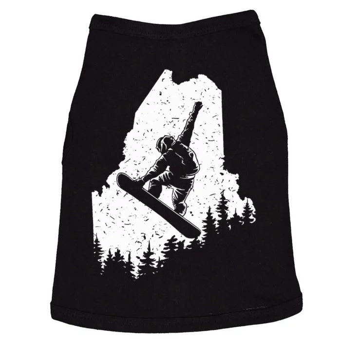 Maine ME Snowboard Snowboarding Snowboarder Doggie Tank