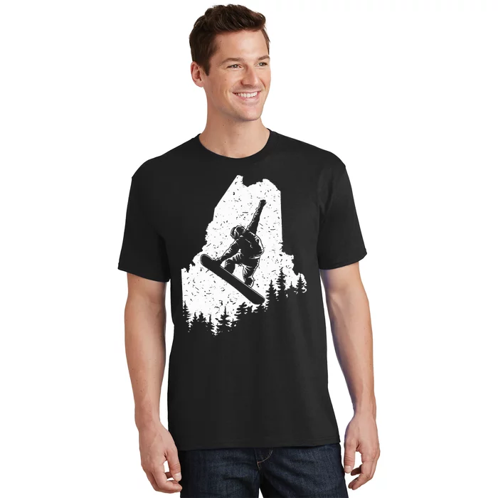 Maine ME Snowboard Snowboarding Snowboarder T-Shirt