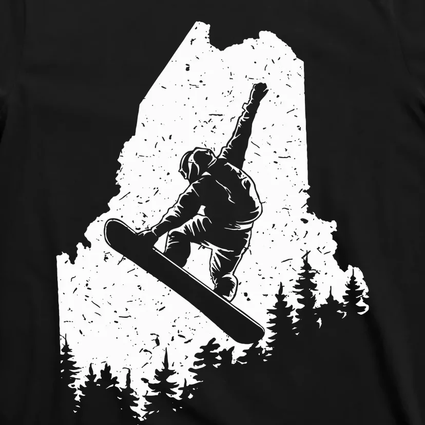 Maine ME Snowboard Snowboarding Snowboarder T-Shirt