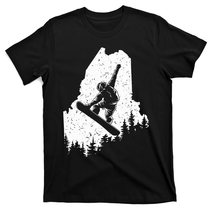 Maine ME Snowboard Snowboarding Snowboarder T-Shirt