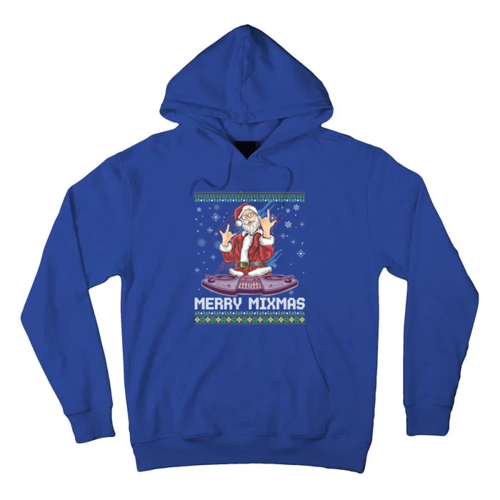 Merry Mixmas Santa Christmas Dj Turntable Music Producer Mix Cool Gift Tall Hoodie