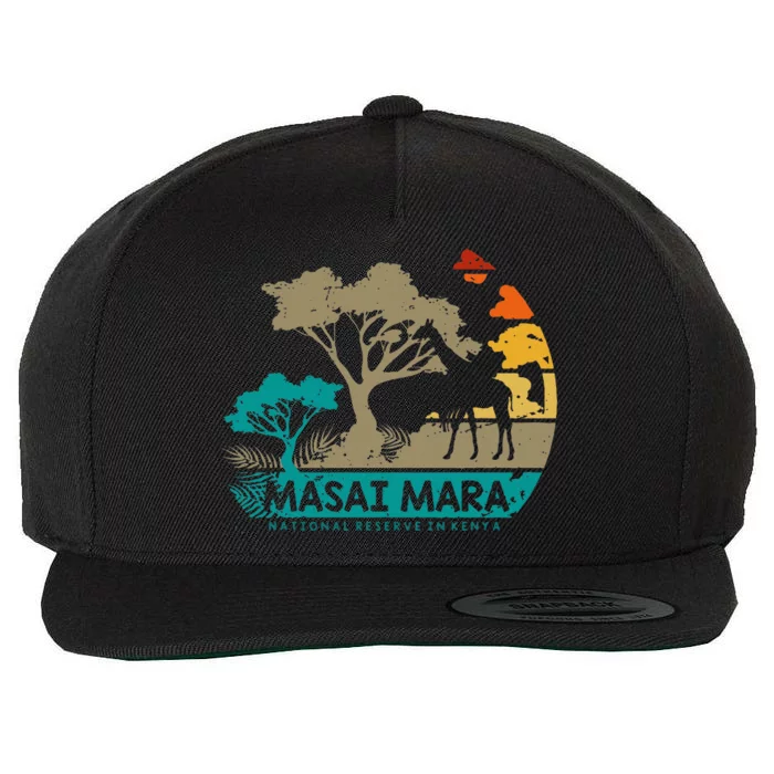 Masai Mara Safari National Reserve Kenya Serengeti Wildlife Wool Snapback Cap