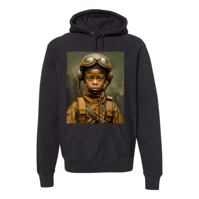 Military Minded Street Soldier Urban Warrior Black Boy Premium Hoodie