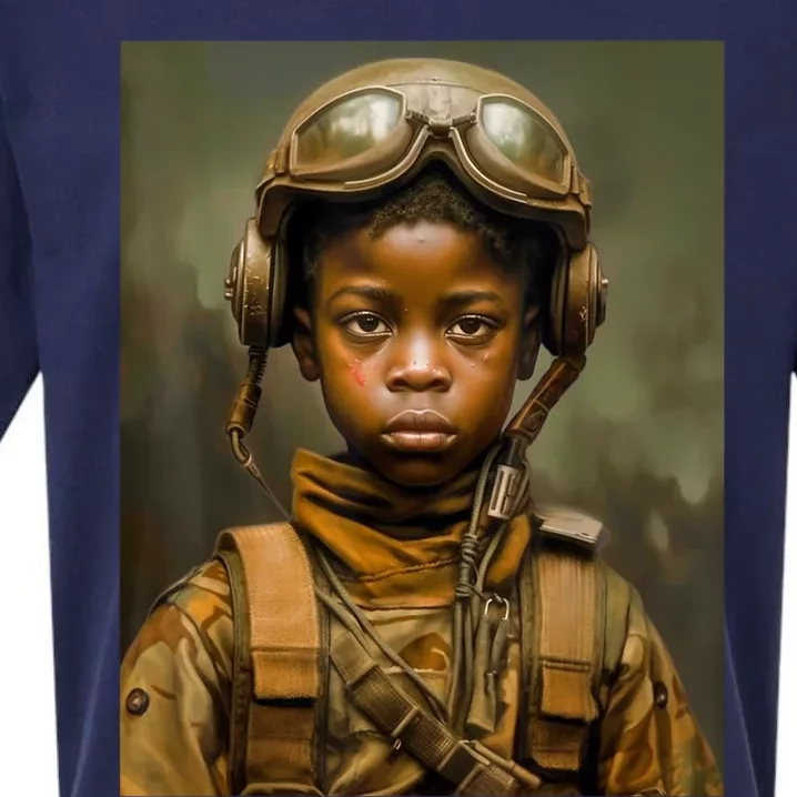 Military Minded Street Soldier Urban Warrior Black Boy Sueded Cloud Jersey T-Shirt