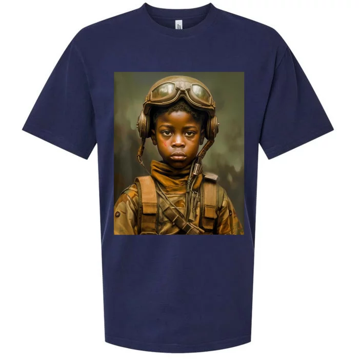 Military Minded Street Soldier Urban Warrior Black Boy Sueded Cloud Jersey T-Shirt