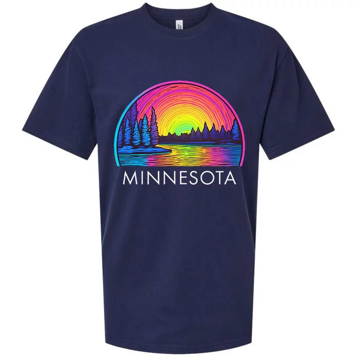 Minnesota Mn State Colorful Rainbow Lake Sueded Cloud Jersey T-Shirt