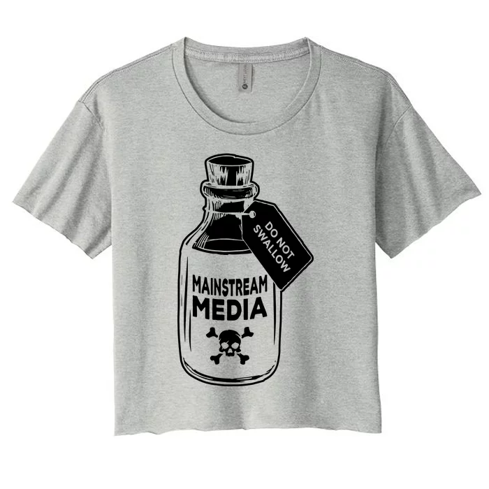 Mainstream Media Sucks Women's Crop Top Tee