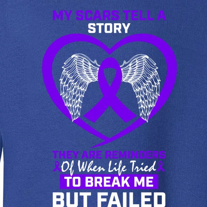 Men My Scars Tell A Story Purple Crohn's Disease Awareness Cool Gift Toddler Sweatshirt