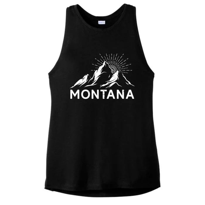 Montana Mountaineer Summit Climb Hiking Mountain Fan Gift Ladies Tri-Blend Wicking Tank