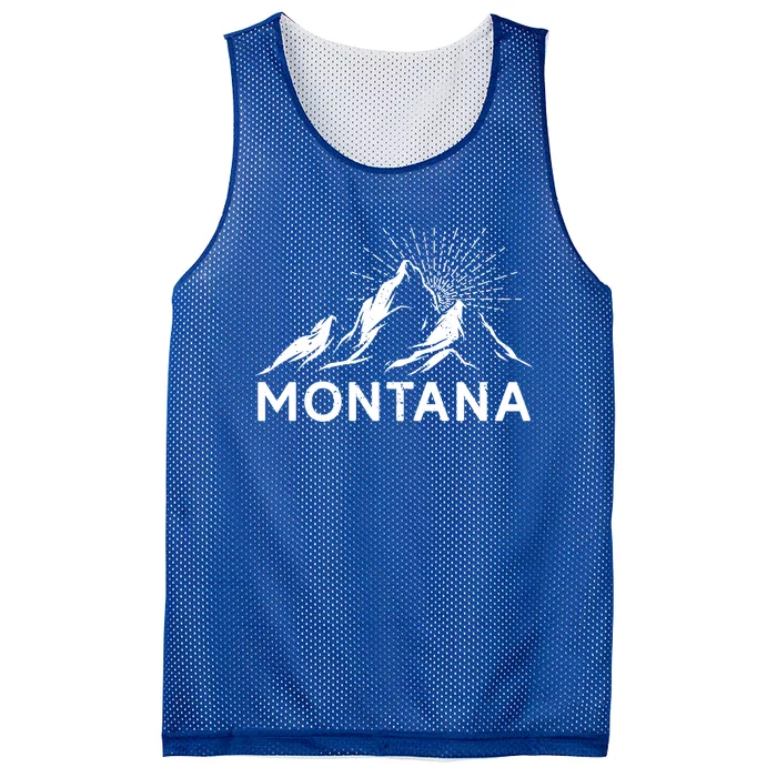 Montana Mountaineer Summit Climb Hiking Mountain Fan Gift Mesh Reversible Basketball Jersey Tank