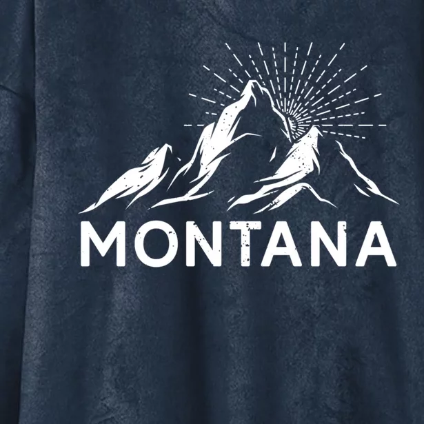 Montana Mountaineer Summit Climb Hiking Mountain Fan Gift Hooded Wearable Blanket