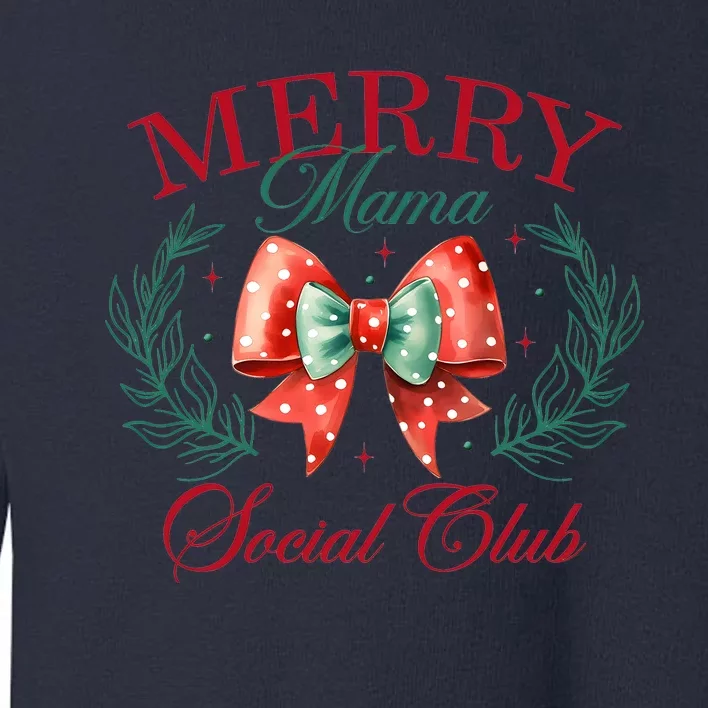 Merry Mama Social Club Coquette Christmas Toddler Sweatshirt