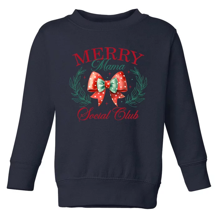 Merry Mama Social Club Coquette Christmas Toddler Sweatshirt