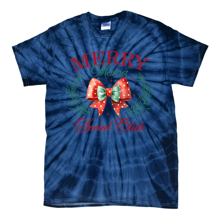 Merry Mama Social Club Coquette Christmas Tie-Dye T-Shirt