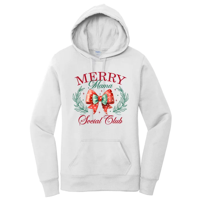 Merry Mama Social Club Coquette Christmas Women's Pullover Hoodie