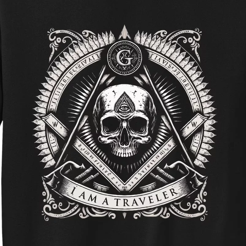 Master Mason Skull Square And Compass Freemason Masonic Tall Sweatshirt