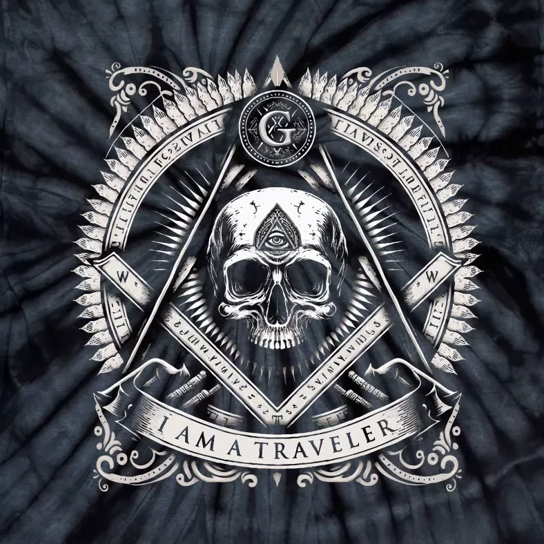 Master Mason Skull Square And Compass Freemason Masonic Tie-Dye T-Shirt