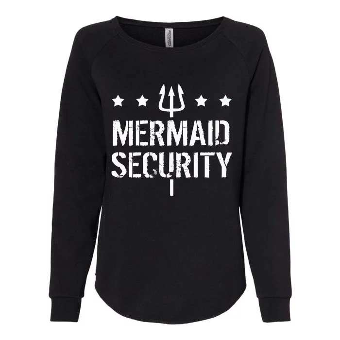 Merman Mermaid Security Funny Swimming Womens California Wash Sweatshirt