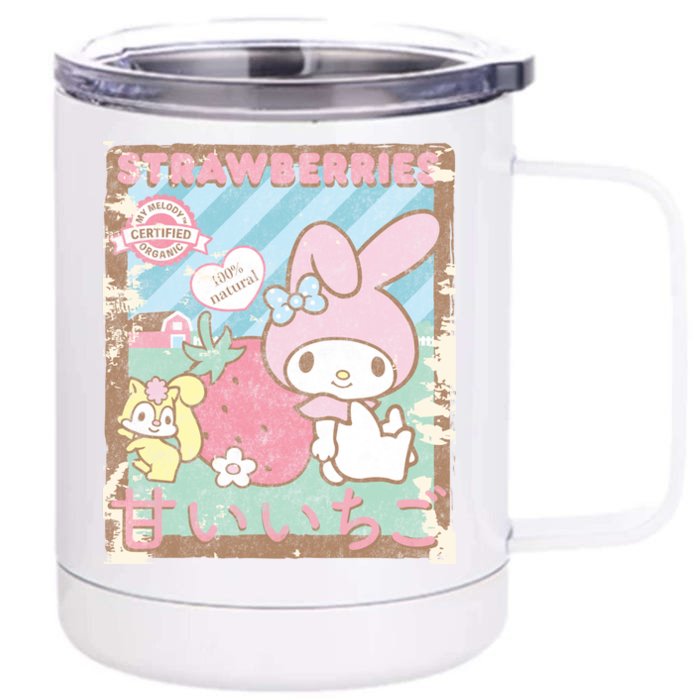 My Melody Strawberry Picking Strawberries Farm Meaningful Gift Front & Back 12oz Stainless Steel Tumbler Cup