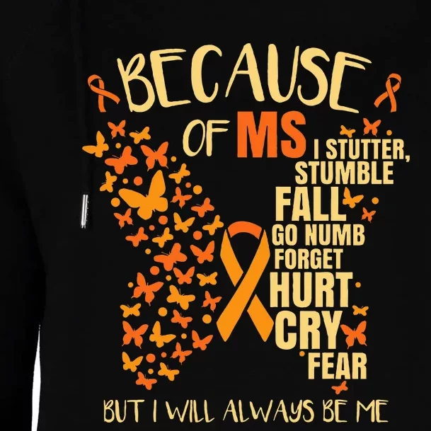 MS Multiple Sclerosis Womens Funnel Neck Pullover Hood