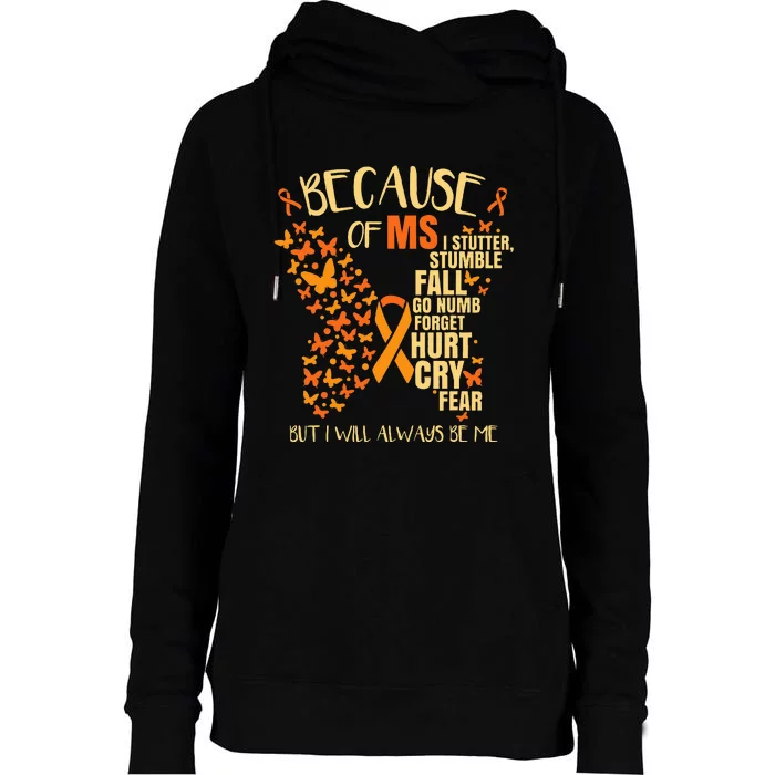 MS Multiple Sclerosis Womens Funnel Neck Pullover Hood