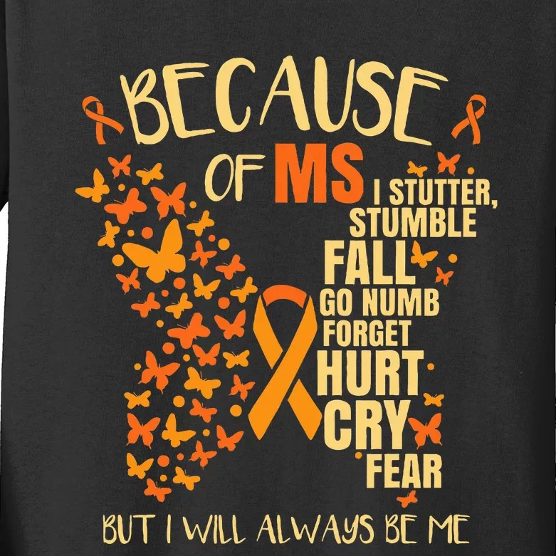 MS Multiple Sclerosis Kids Long Sleeve Shirt