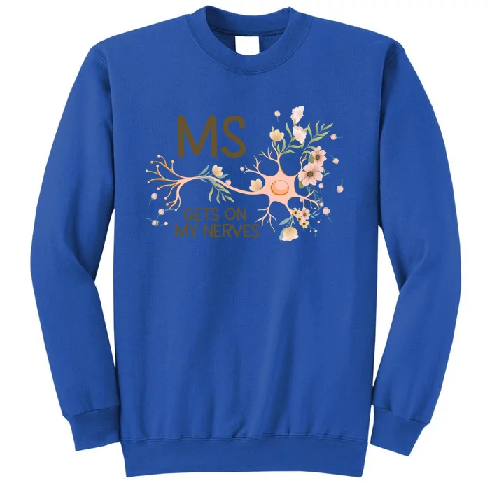 Ms Multiple Sclerosis Gets On My Nerves Orange Ribbon Gift Sweatshirt