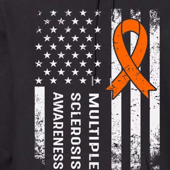 MS Multiple Sclerosis Awareness Orange Ribbon Premium Hoodie