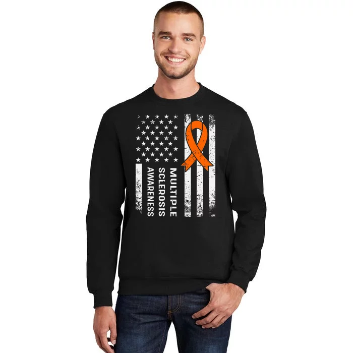 MS Multiple Sclerosis Awareness Orange Ribbon Tall Sweatshirt