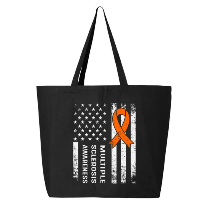 MS Multiple Sclerosis Awareness Orange Ribbon 25L Jumbo Tote